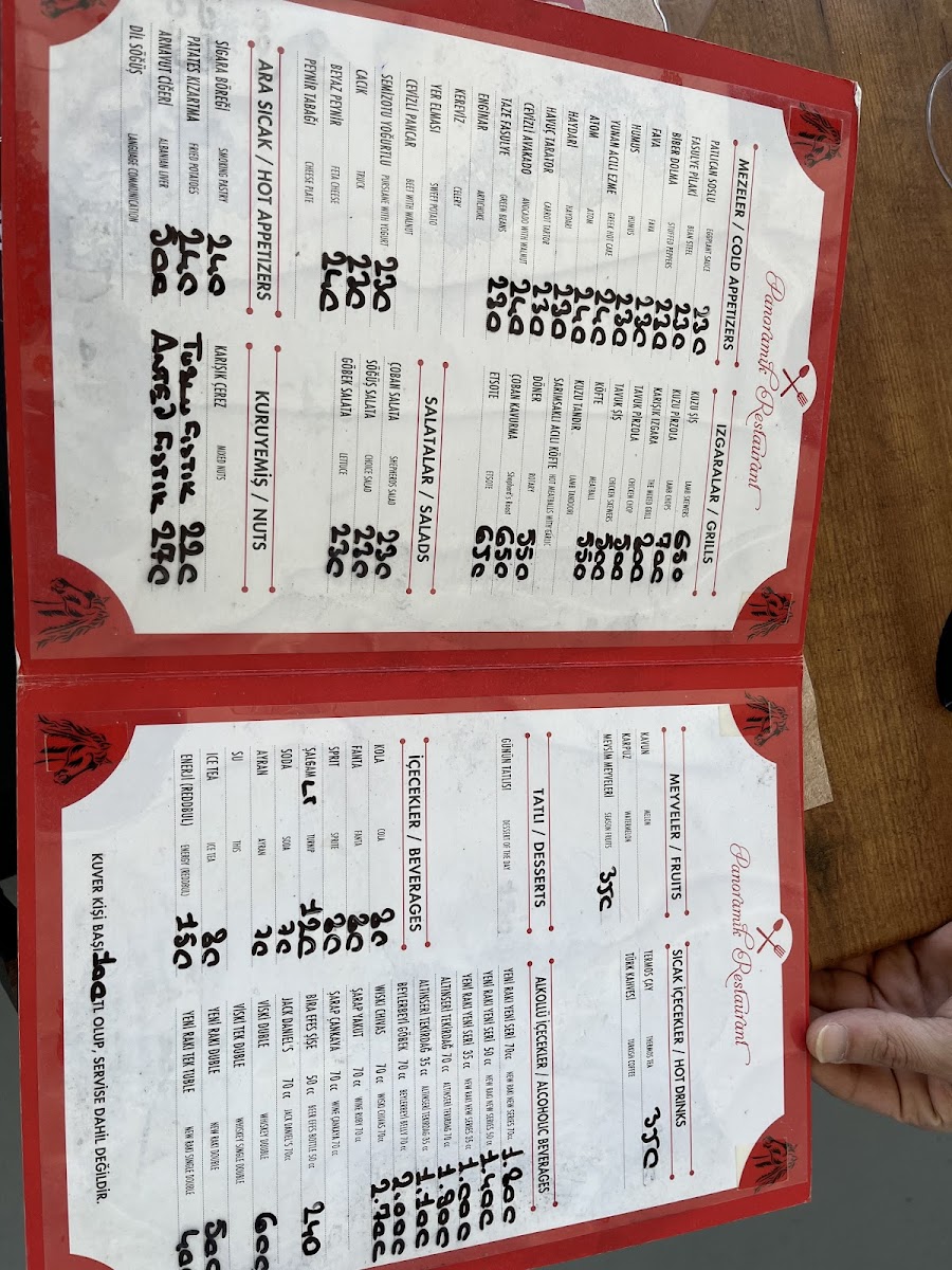 Menu Türkiye Jokey Kulübü Veliefendi Hipodromu Vip Salonu-1